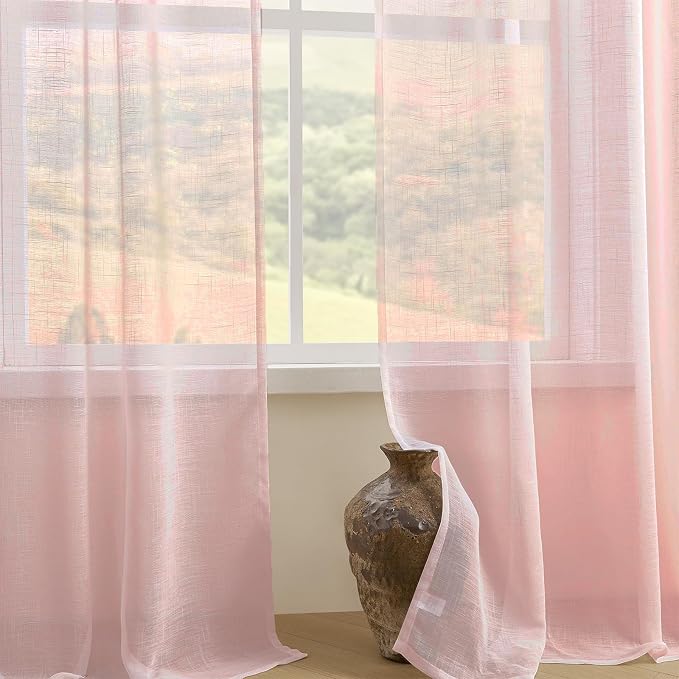 Joydeco Sheer Curtains 72 Inches Long, Window Curtains Privacy Assured - Image 3