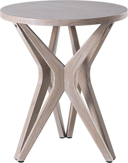 Pedestal Farmhouse End Table, Distressed Top - Image 7