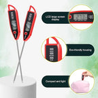 6 Set Waterproof Food Thermometer for Water, Liquid, Candle and Cooking Digital Meat Thermometer with Long Probe Instant Read for Kitchen BBQ Grill Candy (Red)