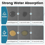 PoYang 17"x12" Coffee Mat Small, Coffee Bar Accessories for Countertop, Absorbent Dish Drying Mat, Anti-Slip and Hide Stain Pad for Espresso Machine, Espresso Maker and Kitchen Counter, Gray