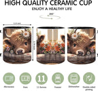 Highland Cow Gifts for Woman, Highland Cow Coffee Mug, Cow Iced Coffee Cup, Western Cow Gifts, Cow Gifts Set for Women Cow Lovers, Cow Drinking cup,11oz Mug