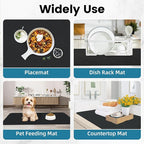 PoYang 31"x17" Coffee Mat X-Large, Coffee Bar Accessories for Countertop, Absorbent Dish Drying Mat, Anti-Slip and Hide Stain Pad for Espresso Machine, Espresso Maker and Kitchen Counter, Black