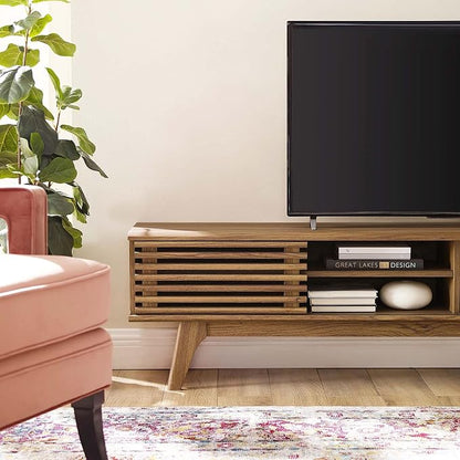 Modway Render 70" Mid-Century Modern Low Profile Media Console Entertainment TV - Image 9