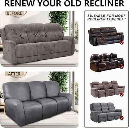 ANARACHON Recliner Couch Cover Leather Look Recliner Sofa Covers - Image 6