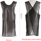 NEWGEM Japanese Linen Cross Back Cooking Aprons for Women Men with Pockets Cute for Baking Kitchen
