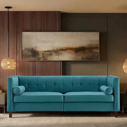 Dreamsir 78'' W Velvet Sofa, Mid-Century Love Seats Sofa Furniture by Dreamsir