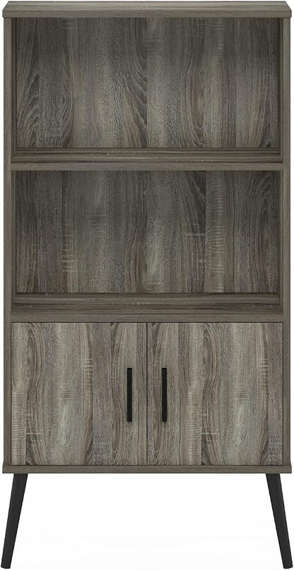 Furinno Claude Mid Century Style Accent Wooden Leg Bookcase Cabinet - Image 6