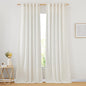NICETOWN Linen Curtains 90 inches Long, Rod Pocket & Back Tab Semi Sheer Flax by NICETOWN