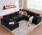 Oversized Modular Sectional Sofa Couch, Large 7 Seater Corner Sofa Modern U by VEPXXP