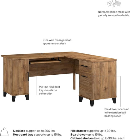 Bush Home 60-Inch L-Shaped Desk - Image 8