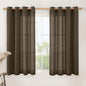 Semi Sheer Linen Curtains 45 Inches Long, Linen Textured Light Filtering Panels by LAMIT