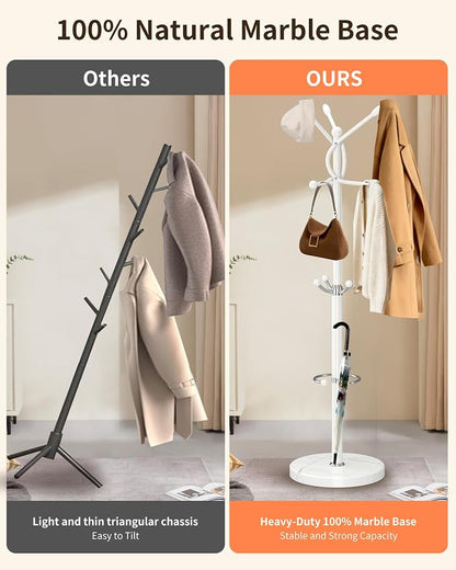 ZOZOE Metal Coat Rack Stand, Modern Coat Rack Freestanding - Image 4