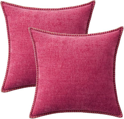 MIULEE Decorative Couch Throw Pillow Covers 20x20 Inch Hot Pink 2 Pack | - Image 6