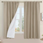 63 Inch 100% Blackout Linen Curtains by LAMIT