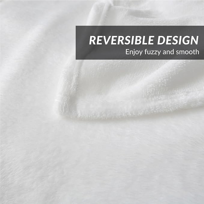 Bedsure GentleSoft White Fleece Throw Blanket - Image 5
