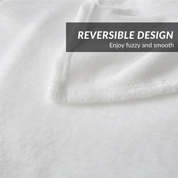 Bedsure GentleSoft Fleece Blanket Twin Size White - Image 4