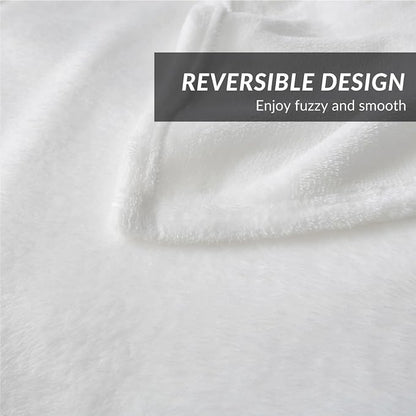 Bedsure GentleSoft Fleece Blankets King Size White - Image 5