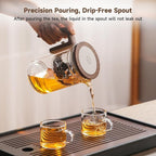 Enchanti Tea Pot, Magic Glass Teapot with Strainer,Magnetic Water Separation with Infuser -600ML/20.3oz