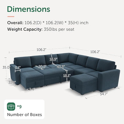 HONBAY Modular Sectional Sleeper Sofa - Image 2