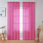 Simplebrand Hot Pink Sheer Curtains 84 Inches Long, Light Filtering Rod Pocket by Simplebrand