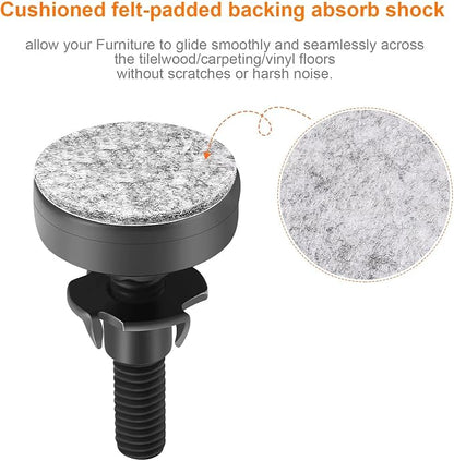 NANMOTUE Leveling Feet Adjustable Furniture Feet, 3/8'' UNC Thread Furniture - Image 3
