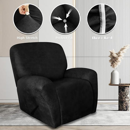 ANARACHON Leather Look Recliner Chair Covers Stay in Place 4-Piece Recliner - Image 5