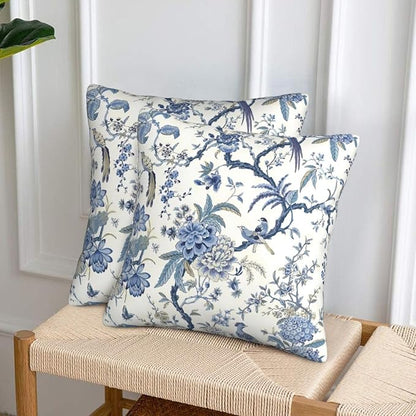 Chinoiserie Blue and White Pillow Covers 20x20 in Set of 2 - Image 7