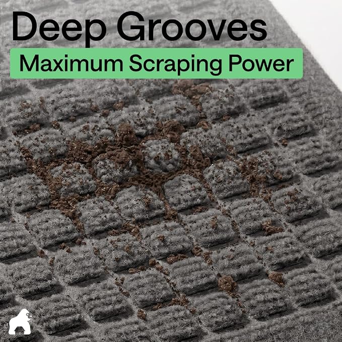 GORILLA GRIP® Ultra Absorbent Front Door Mat Outside Entrance, Traps Dirt and - Image 5