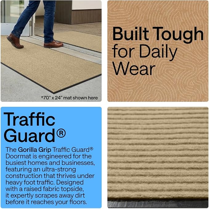 GORILLA GRIP Waterproof Traffic Guard Door Mat, Indoor and Outdoor Heavy Duty - Image 3