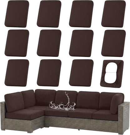 Waterproof Outdoor Cushion Covers, Stretch Patio Slipcovers | UV Resistant by hyha