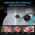 Commercial Electric Meat Bone Saw Machine, Kitchen Frozen Food Processor, Adjustable Thickness 0.6-5.9”, Butcher Band Saw with 20x15” Work Table for Chicken Fish Beef Bread