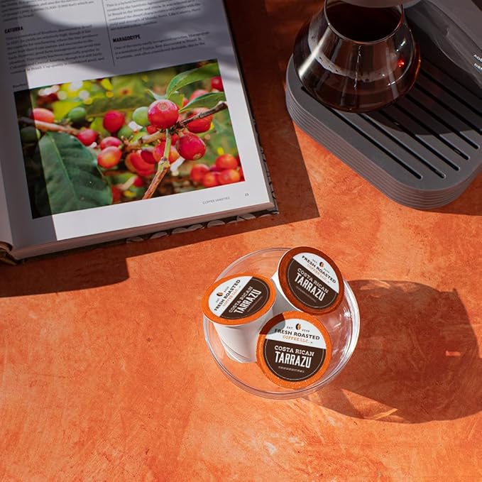 Fresh Roasted Coffee, Costa Rica Tarrazu, Medium Roast, 72 Pods for K Cup Brewers