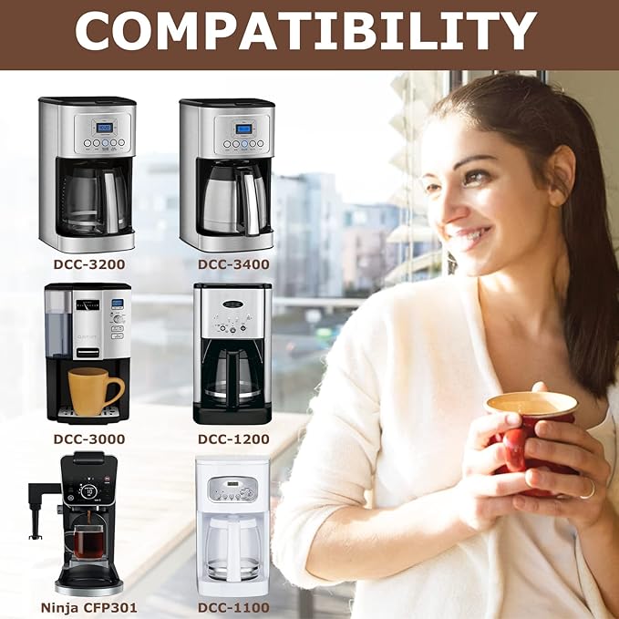 KEEPOW Reusable Coffee Filter Replacement 12-Cup, Compatible with Cuisinart Coffee Makers, Gold Tone Coffee Filter Basket 10-12 Cup