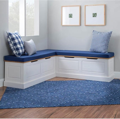 HomeStock Sophisticated Simplicity Backless Corner Nook Set Two Tone - Image 4