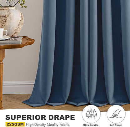 MIULEE Blackout Curtains for Bedroom 2 Panels 40 x 90 Inch Long Stone Blue | - Image 5