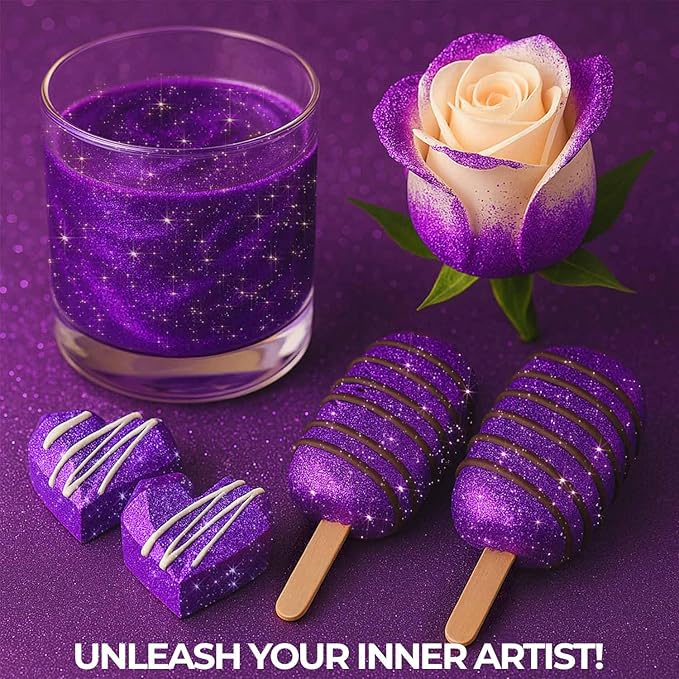 Bulk 20g Purple Edible Glitter for Drinks | Premium Edible Glitter for Cakes, Cocktails, Purple Cake Decorating Decorations Food Grade, Vegan, Kosher, Halal, Gluten Free - Made in USA