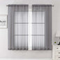 Charcoal Grey Sheer Curtains 63 Inch Length 2 Panels, Rod Pocket Light by Lecloud