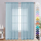 Sky Blue Sheer Curtains 84 Inches Long 2 Panels by OVZME