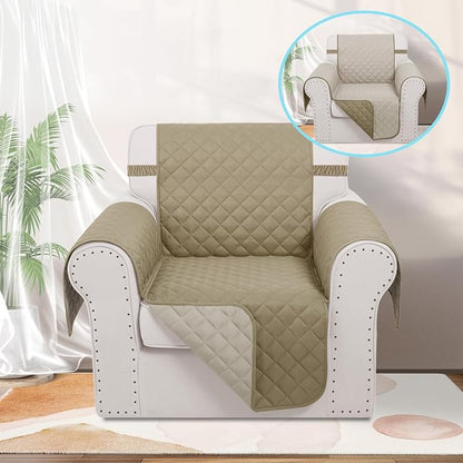 Reversible Recliner Chair Covers, Camel/Beige | Chair Covers - Image 2