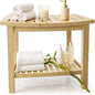 Bamboo Stool – Natural Wood Finish, Eco-Friendly Small Bench by Unknown