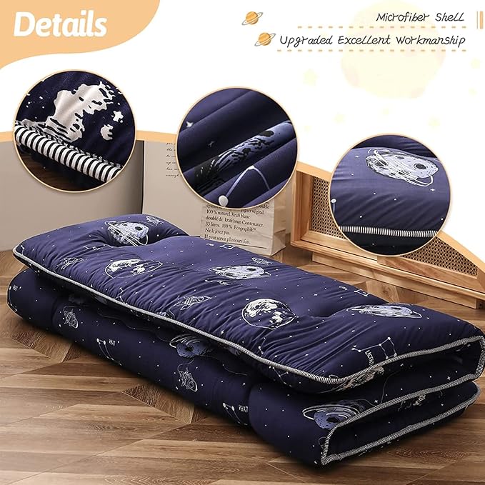 MAXYOYO Navy Space Adventure Japanese Floor Futon Mattress, Thicken Tatami Mat - Image 3