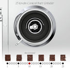 Espresso Machine with Grinder, 58mm Dual-Boiler Semi-Commercia Coffee Maker 20 Bar Professional with Milk Frother Steam Wand for Cappuccino, Barista LCD Display for Home, Stainless Steel