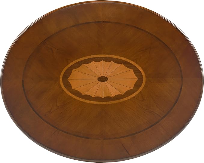 Solid Wood Oval End Table with Drawer and Shelf - Image 3
