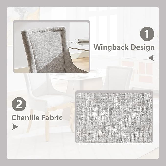 Upholstered Dining Chairs Set of 2, Modern Fabric Side Chairs - Image 5