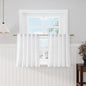 White Linen Kitchen Curtains 30 Inches Long 2 Panels Back Tab Rod Pocket by Nanspring