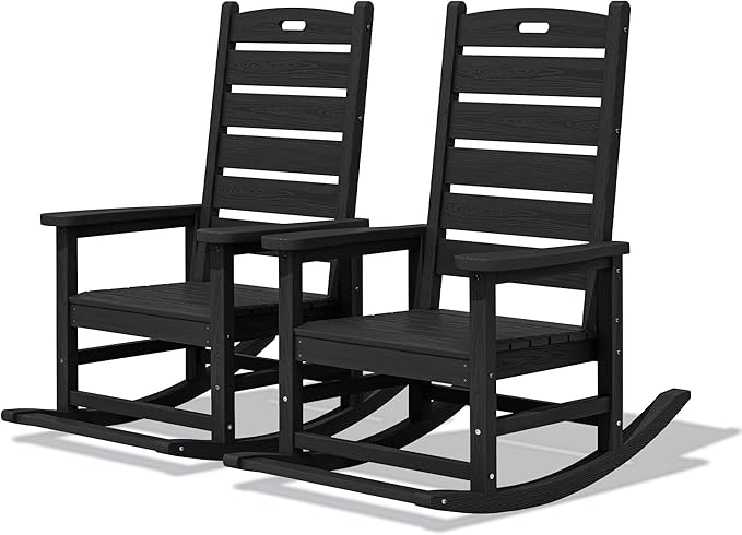 SERWALL Outdoor Rocking Chair Set of 2, Oversized Rocking Chair by SERWALL