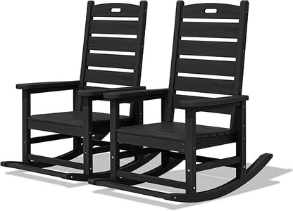 SERWALL Outdoor Rocking Chair Set of 2, Oversized Rocking Chair by SERWALL