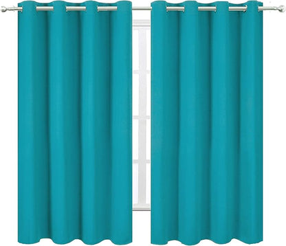 Teal/Turquoise Kids Blackout Bedroom Curtains/52 x 63 Inch/Set of 2 Panels - Image 2