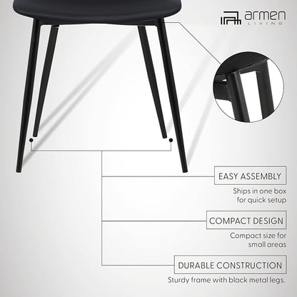 Armen Living Monte Mid Century Modern Dining Accent Chair - Image 5