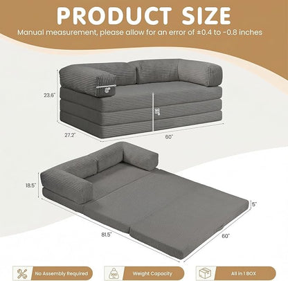 JUIKURY Folding Sofa Bed, Convertible Sleeper Chair - Image 2